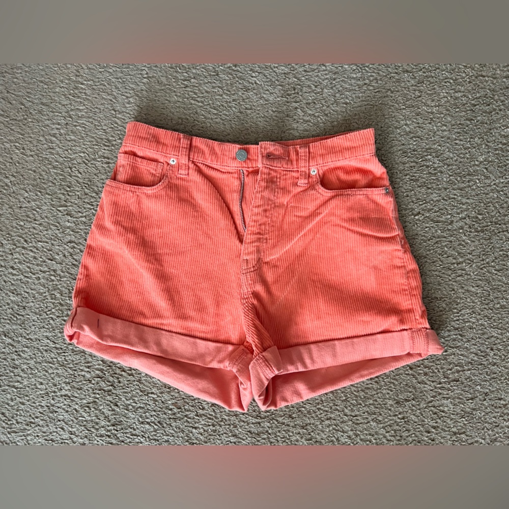 BDG coral corduroy high rise shorts